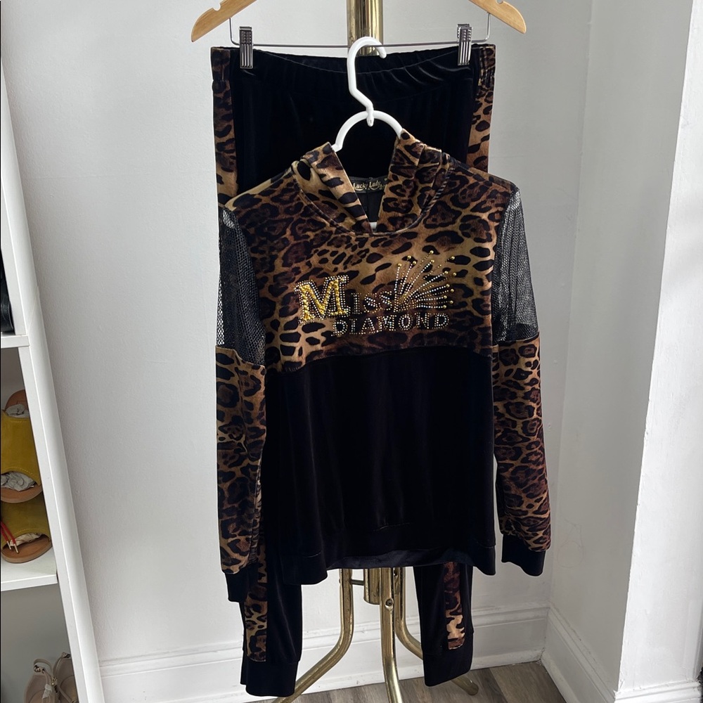 Diamond Supply Co. Leopard Print Jumpsuit - Black and Brown